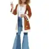 Retro Afghan Coat Brown With Fur Trim