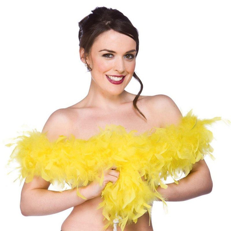 Boa à plumes jaune - Carnival Store GmbH