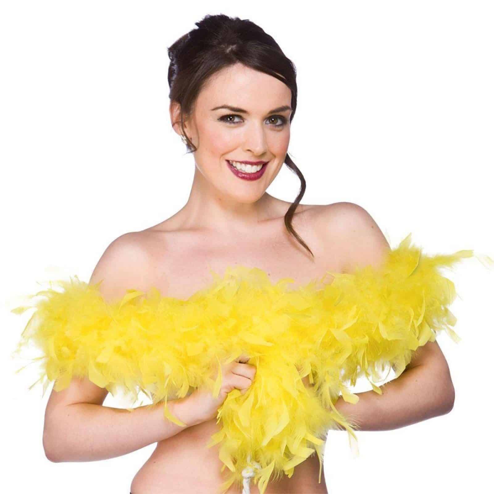 Boa de Plumas para Mujer Amarilla