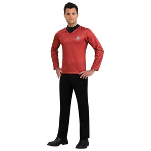 Oficiali „Star Trek“ raudonų marškinėlių puošni suknelė