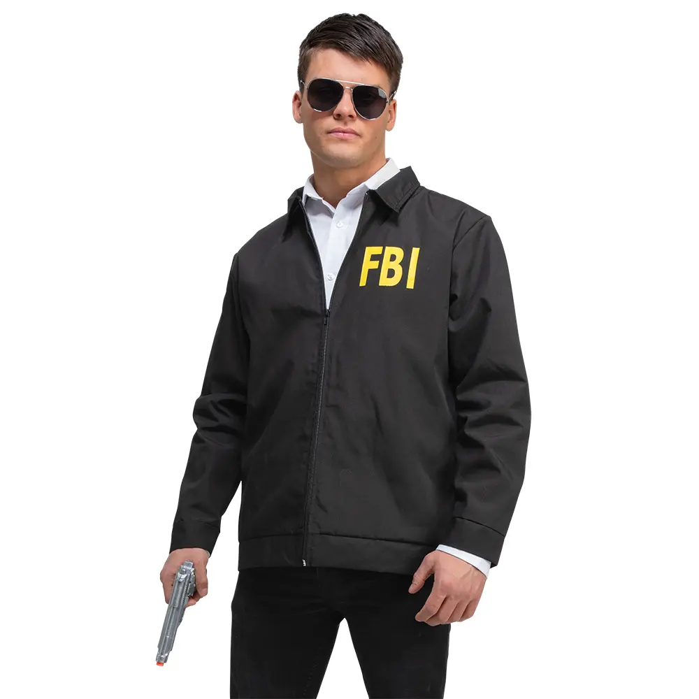 Men s FBI Costume Jacket Iconic Black FBI Logo Design