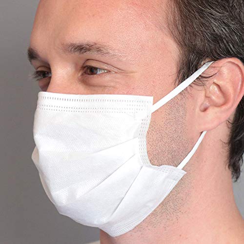 BSM 50 Einweg-Gesichtsmasken - Schützende Mund-Nasen-Bedeckung mit 3-lagigem Mundschutz, CE-Zertifiziert und IAS-akkreditiert